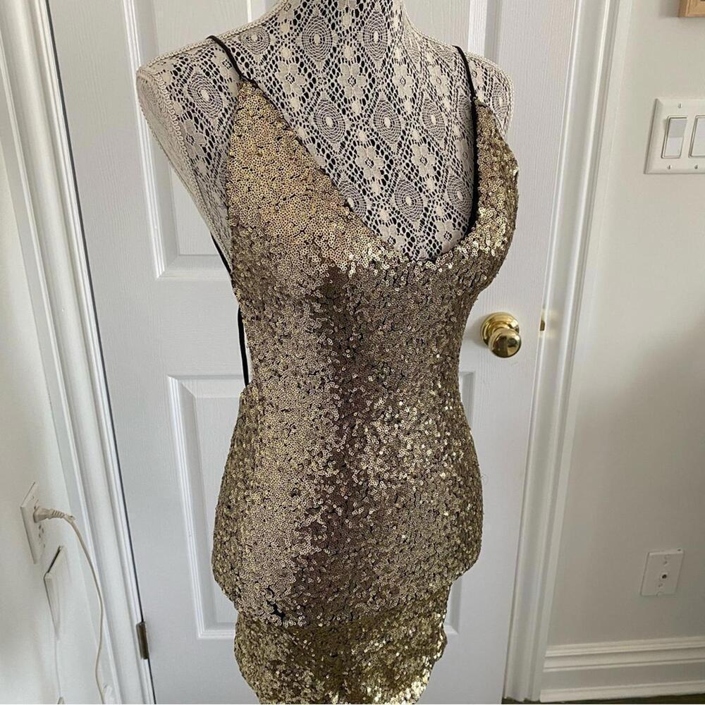 Gold sequin dress small